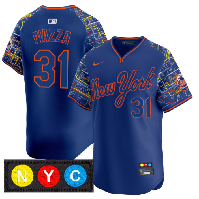 Mike Piazza Jersey #31 New York Mets Subway Style Vapor Premier Limited Stitched Royal