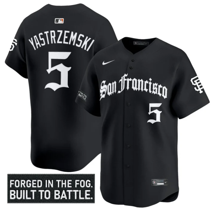 Mike Yastrzemski Jersey #5 San Francisco Giants Gothic Fog Edition Stitched Black