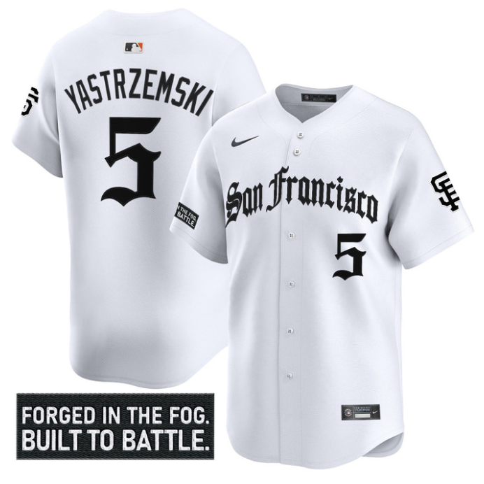 Mike Yastrzemski Jersey #5 San Francisco Giants Gothic Fog Edition Stitched White