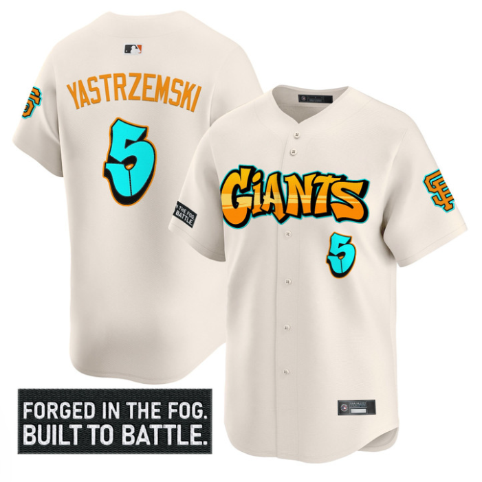 Mike Yastrzemski Jersey #5 San Francisco Giants Graffiti Fog City Drop Cream