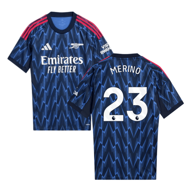 Mikel Merino #23 Arsenal 2025-26 Away Men Jersey – Blue