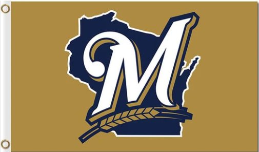 Milwaukee Brewers American Flag 3X5Ft Banner USA Polyester with Brass Grommets