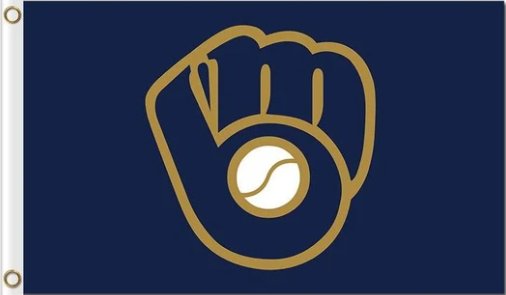 Milwaukee Brewers Glove Dark Blue Flag 3X5Ft Banner USA Polyester with Brass Grommets