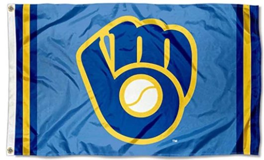Milwaukee Brewers Glove US Flag 3X5Ft Banner USA Polyester with Brass Grommets