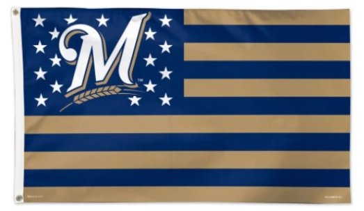 Milwaukee Brewers Star Flag 3X5Ft Banner USA Polyester with Brass Grommets