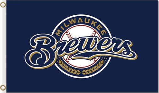 Milwaukee Brewers Team Blue Flag 3X5Ft Banner USA Polyester with Brass Grommets