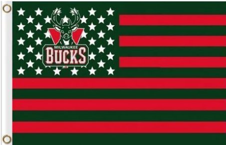 Milwaukee Bucks Star Flag 3X5Ft Polyester Banner USA Digital Print