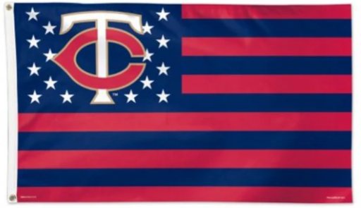 Minnesota Twins Stars and Stripes Flag 3X5Ft Banner USA Polyester with Brass Grommets