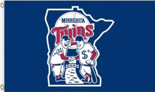 Minnesota Twins US Flag 3X5Ft Banner USA Polyester with Brass Grommets