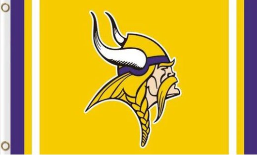 Minnesota Vikings Logo Sport Team Flag 3X5 Ft Polyester Banner USA 90x150cm