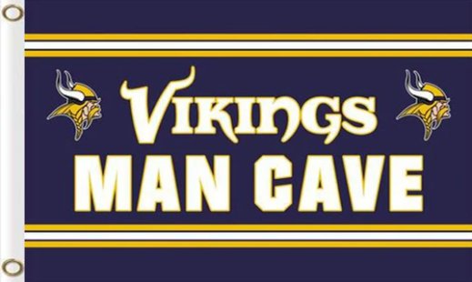 Minnesota Vikings Man Cave Flag 3X5 Ft Polyester Banner USA 90x150cm