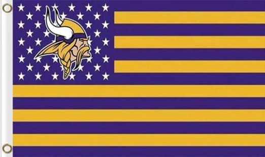 Minnesota Vikings Star and Stripes Flag 3X5 Ft Polyester Banner USA 90x150cm