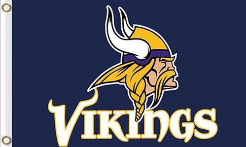 Minnesota Vikings Team Logo Sports Flag 3X5 Ft Polyester Banner USA 90x150cm