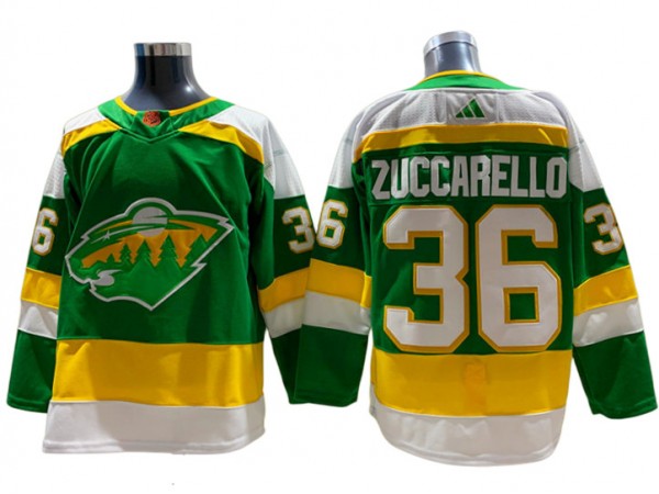 Minnesota Wild #36 Mats Zuccarello Green 2022&23 Reverse Retro Jersey