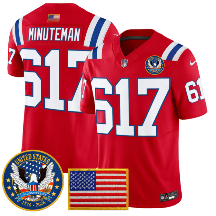 Minuteman Jersey #617 United States 250th Anniversary Patch Stitched