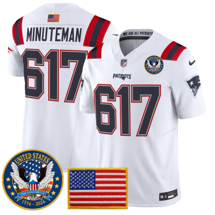 Minuteman Jersey #617 United States 250th Anniversary Patch Stitched