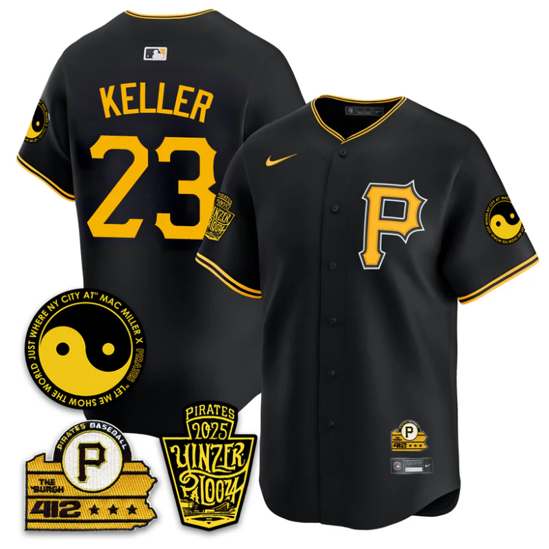 Mitch Keller #23 Jersey Pittsburgh Pirates Yinzerpalooza 2025 Black