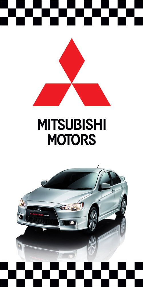 Mitsubishi Sport Flag Vertical 3X5 Ft Polyester Banner USA 90x150cm