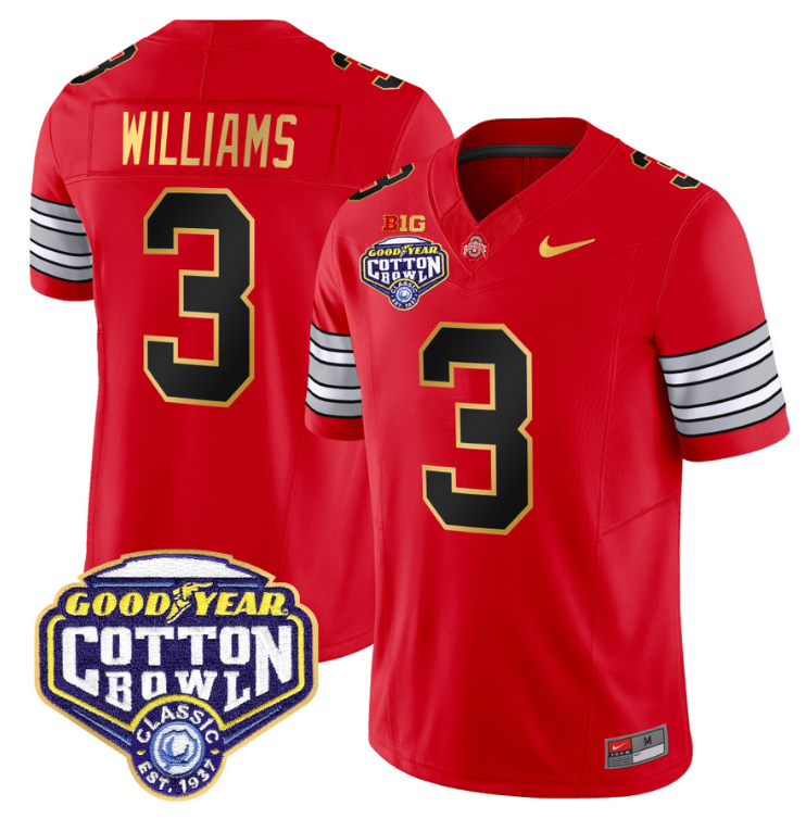Quinshon Judkins Jersey #1 Ohio State 'Heritage Stripe' Cotton Bowl Black