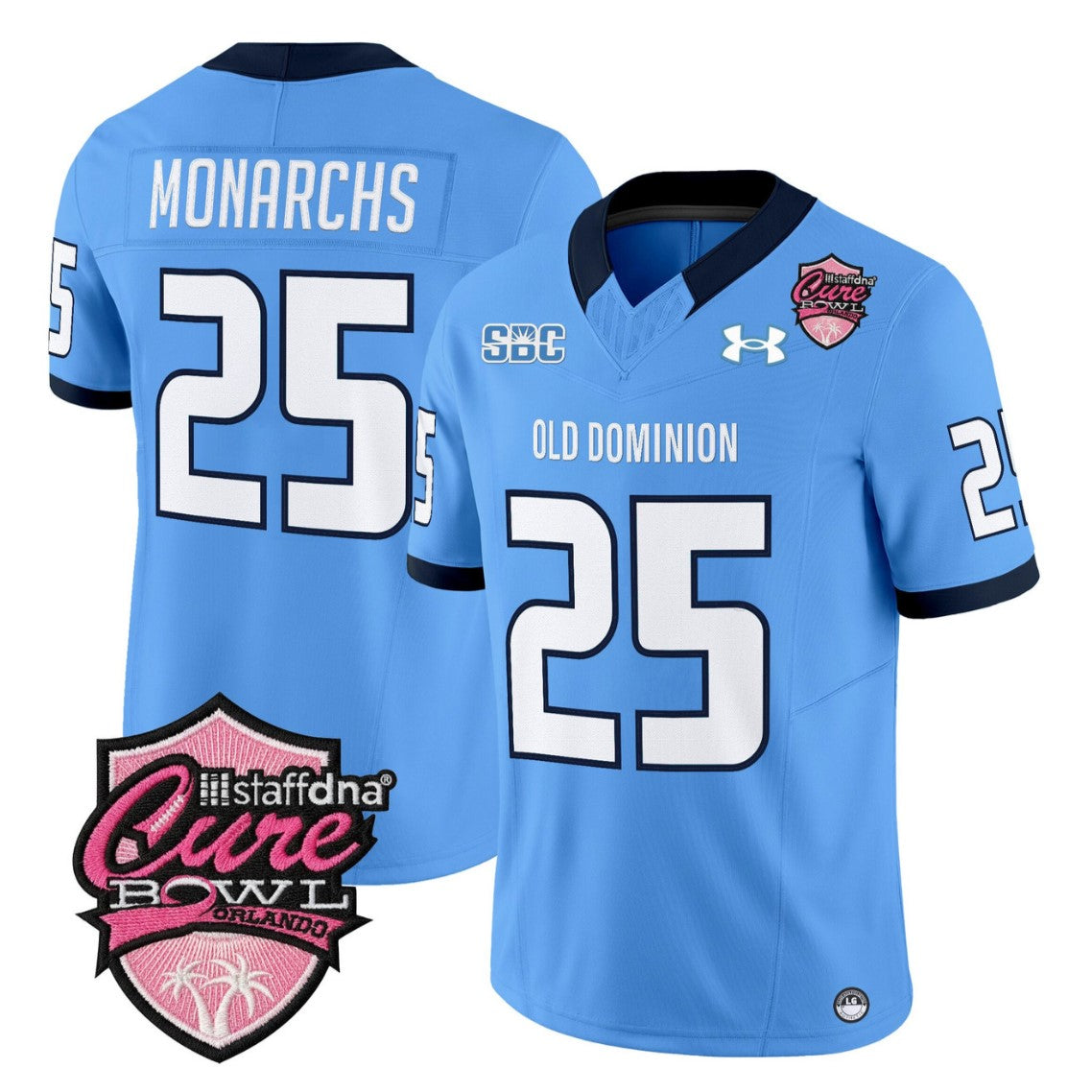 Monarchs Jersey #25 Old Dominion Monarchs 2025 Cure Bowl Stitched