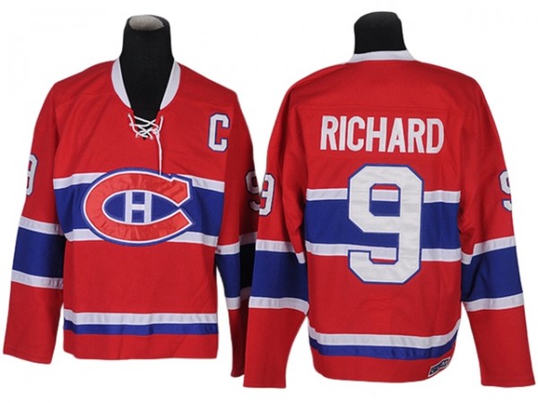 Montreal Canadiens #9 Maurice Richard Vintage CCM Jersey - Red
