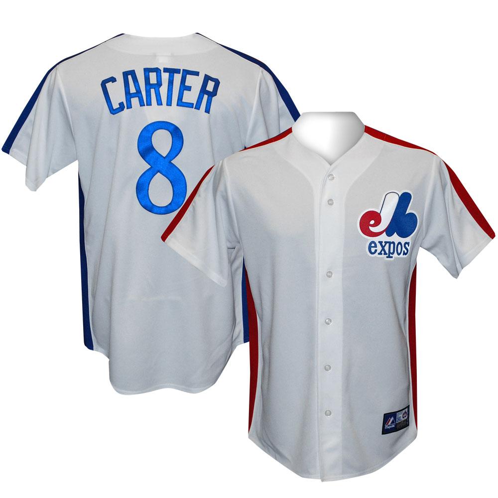 Montreal Expos Gary Carter White Cooperstown Throwback Jersey