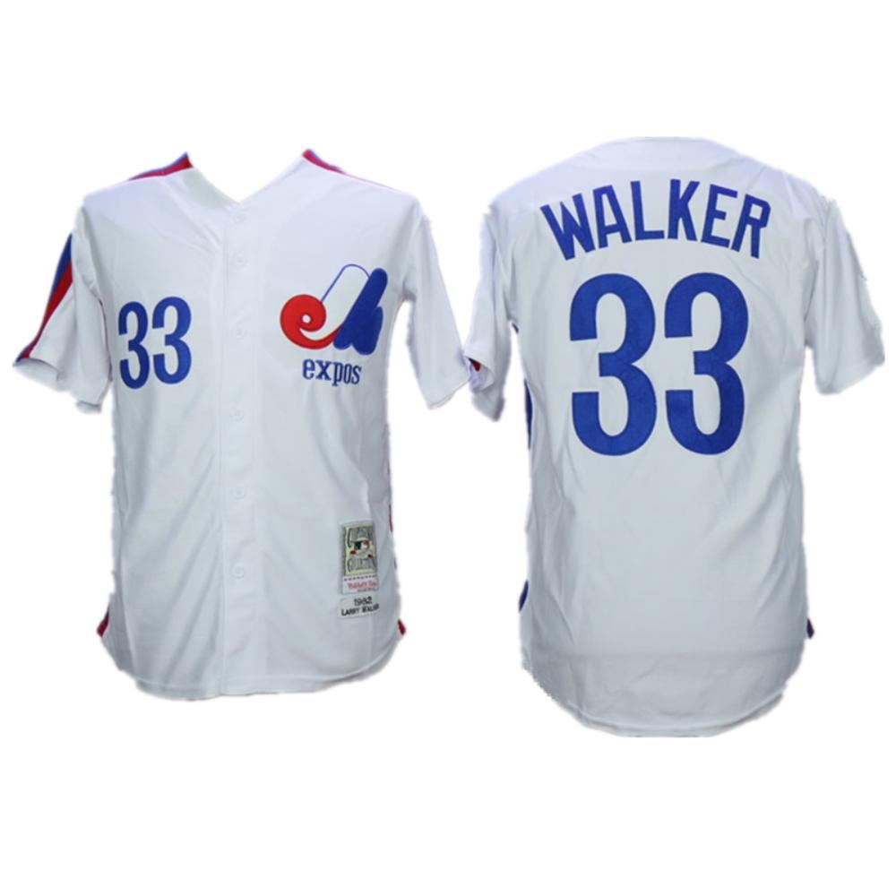 Montreal Expos Larry Walker White Throwback Jersey