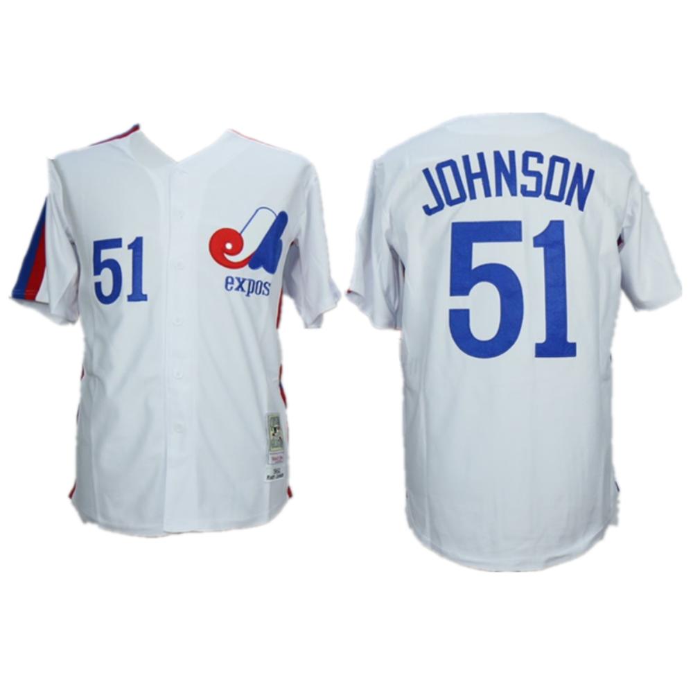 Montreal Expos Randy Johnson White Cooperstown Throwback Jersey