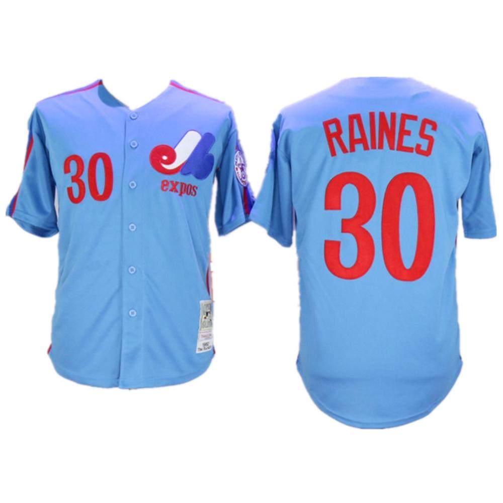 Montreal Expos Tim Raines Blue 1982 Throwback Jersey