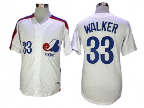 Montreal Expos #33 Larry Walker White Throwback Jersey