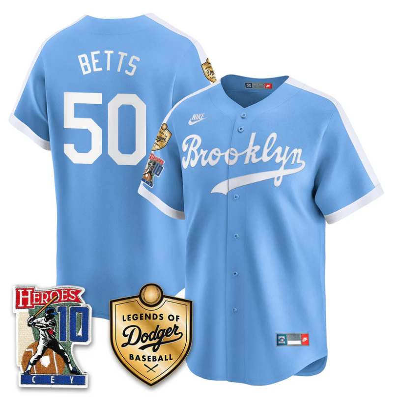 Mookie Betts Jersey #50 Dodgers Ron Cey Legends Of Dodgers Baseball Throwback Royal
