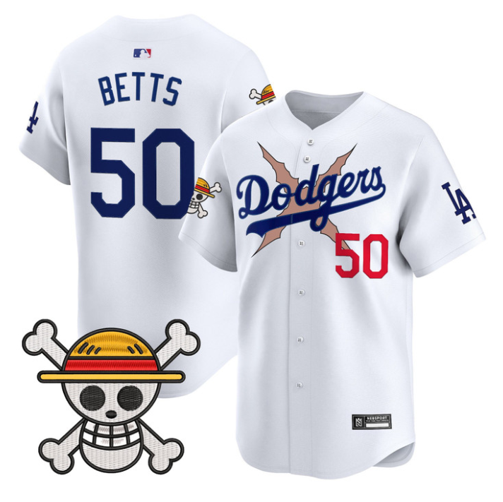 Mookie Betts Jersey #50 Los Angeles Dodgers One Piece 2025 Stitched White