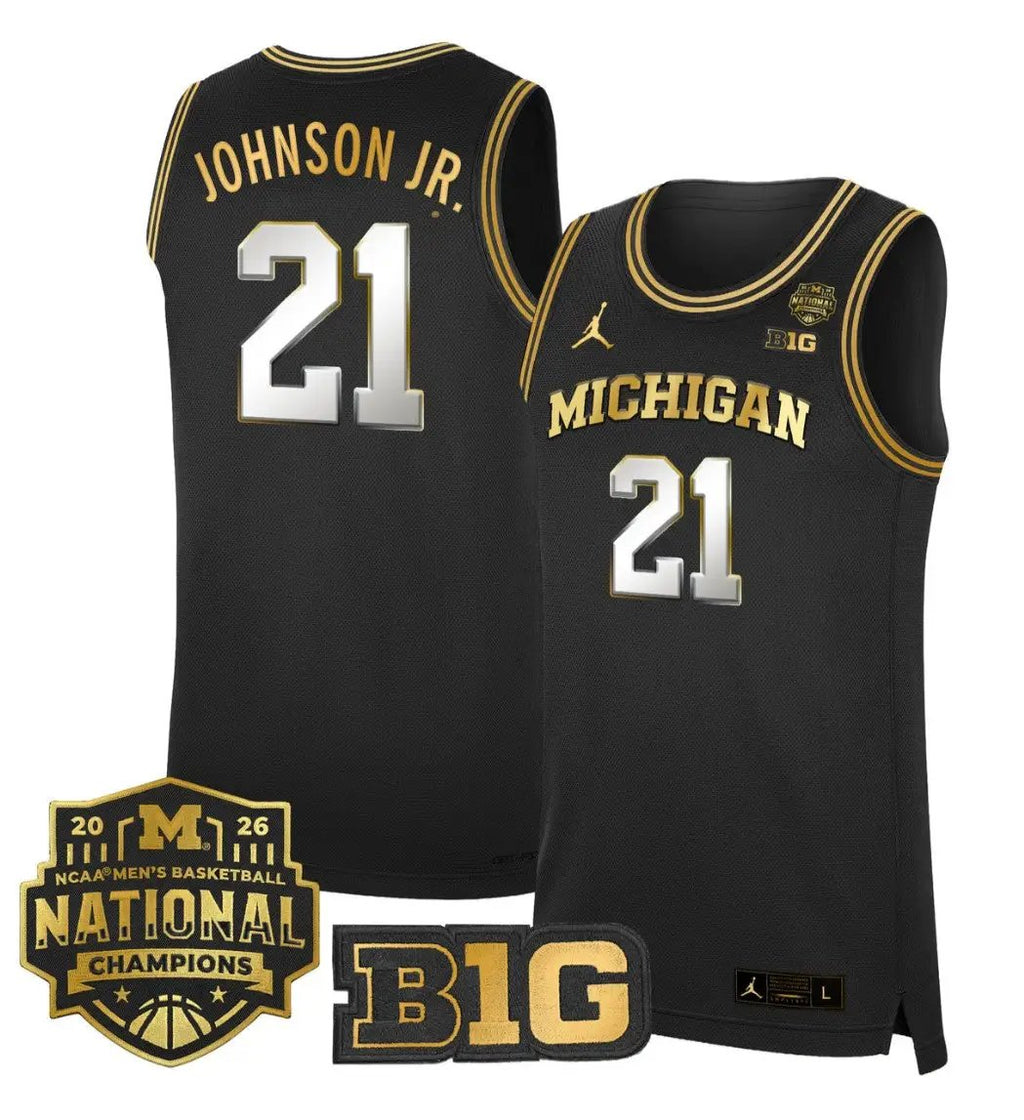 Morez Johnson Jr Jersey #21 Michigan Wolverines 2026 National Champions Stitched