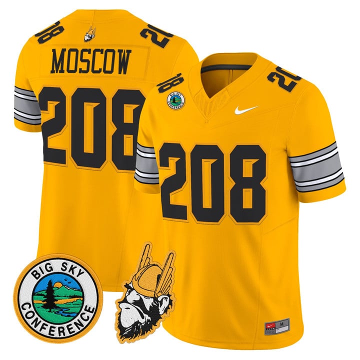 Moscow Jersey #208 Idaho Vandals 1975 Throwback Limited Stitched Gold
