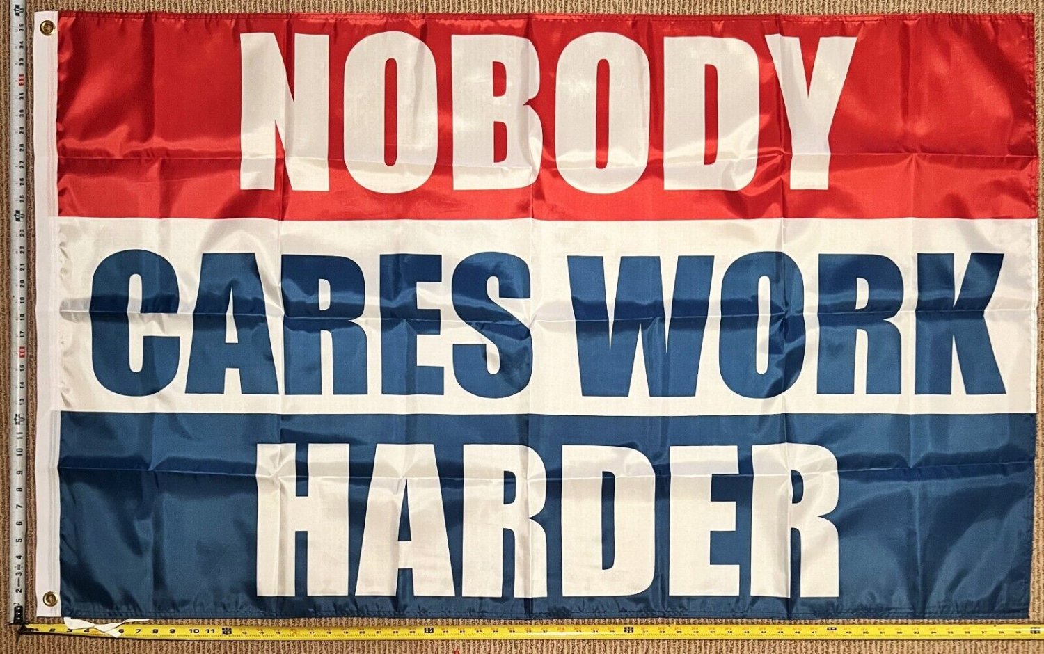 Motivation Flag Nobody Cares Work Harder Blo Gym Banner Sign 3x5'