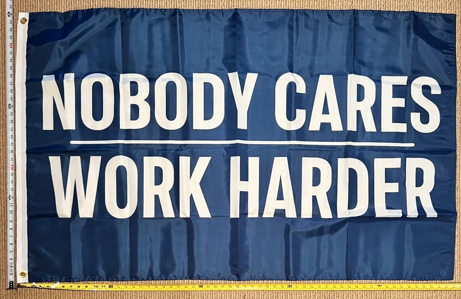 Motivation Flag Nobody Cares Work Harder Blue Gym Banner Sign 3x5'