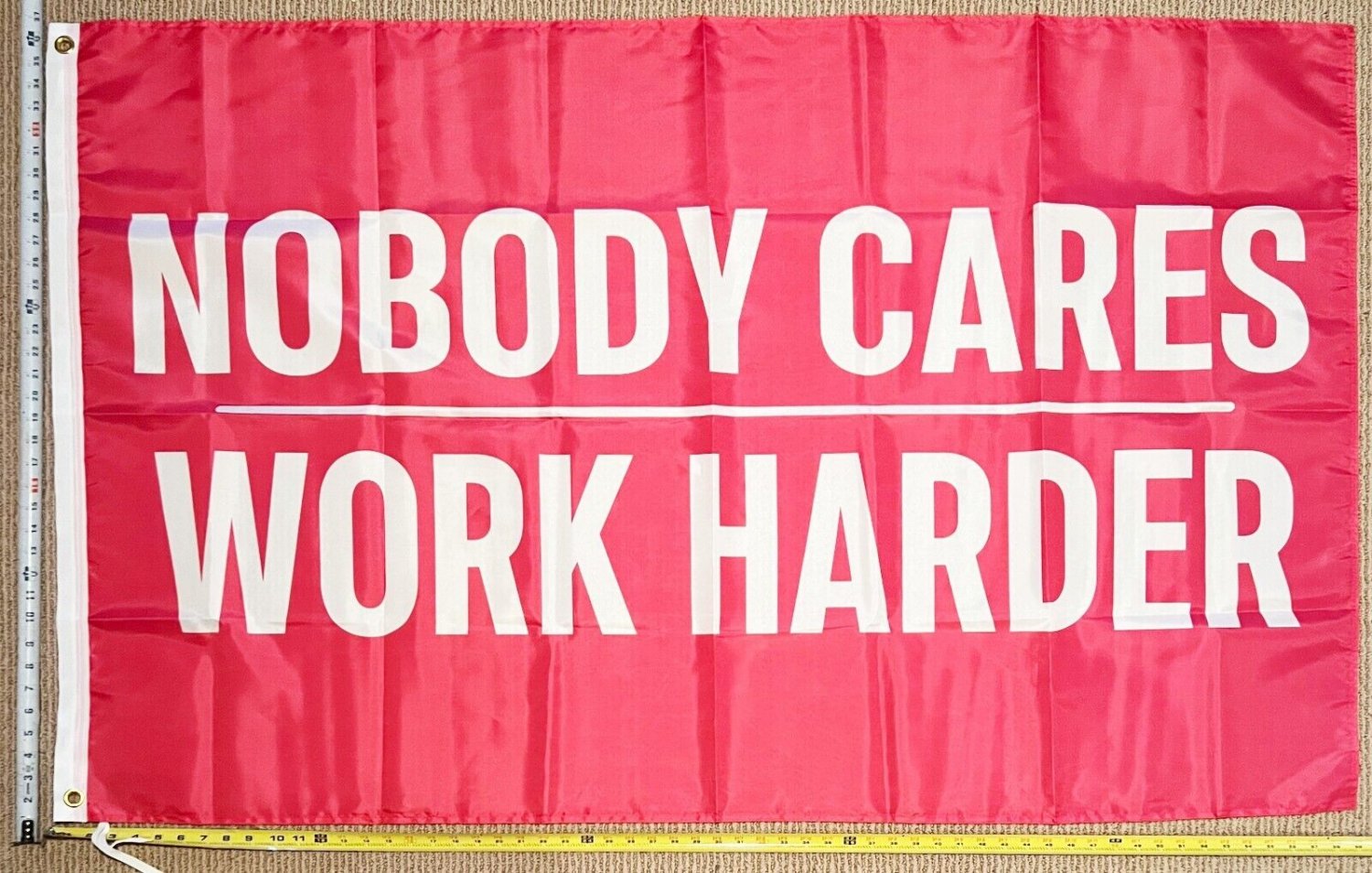 Motivation Flag Nobody Cares Work Harder PH Gym Banner Sign 3x5'