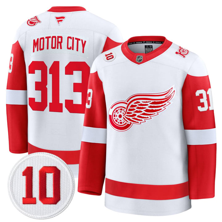 Motor City Jersey #313 Detroit Red Wings #10 Alex Delvecchio Honoring Stitched