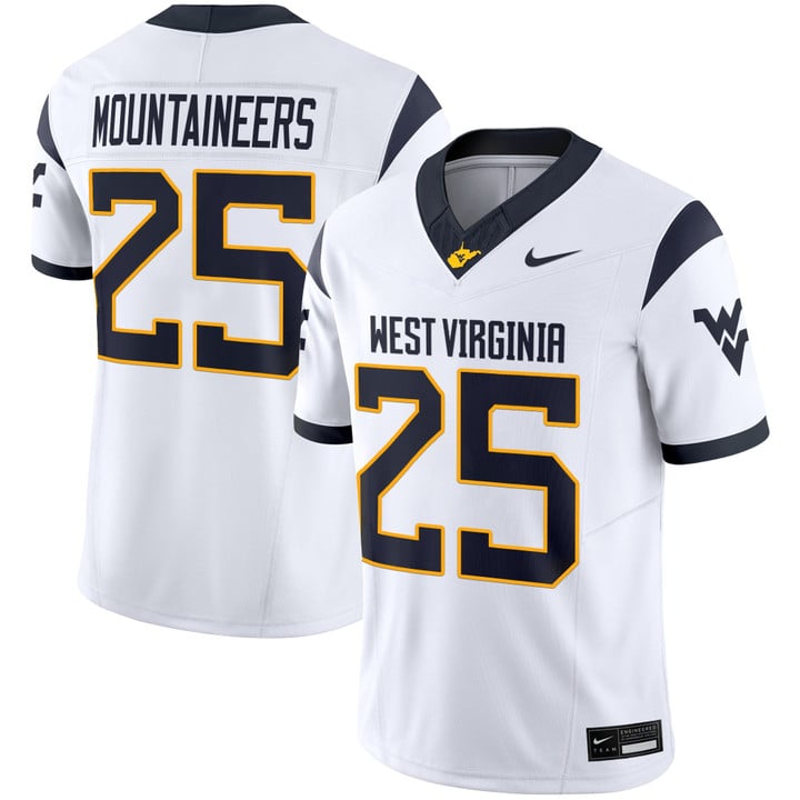 Mountaineers Jersey #25 West Virginia Mountaineers 2025 Limited Stitched White