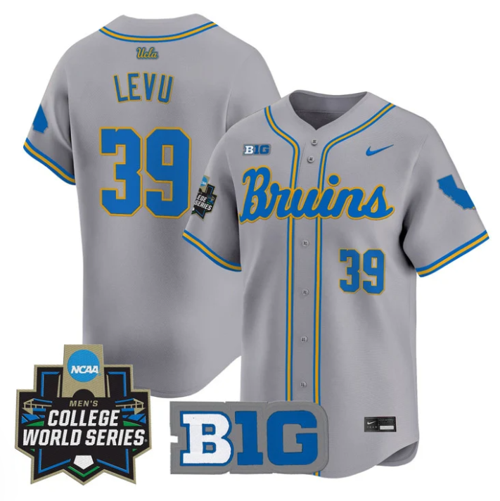 Mulivai Levu Jersey #39 UCLA Bruins 2025 World Series Stitched Gray