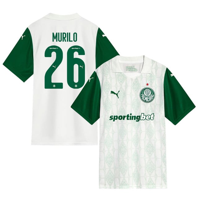 Murilo #26 Palmeiras 2025-26 Away Match Jersey – White