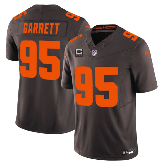 Myles Garrett Jersey #95 Alpha Dawg Edition' Vapor Limited Stitched Brown