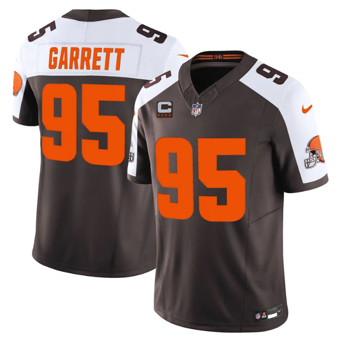 Myles Garrett Jersey #95 Alpha Dawg Edition' Vapor Limited Stitched Brown Alter