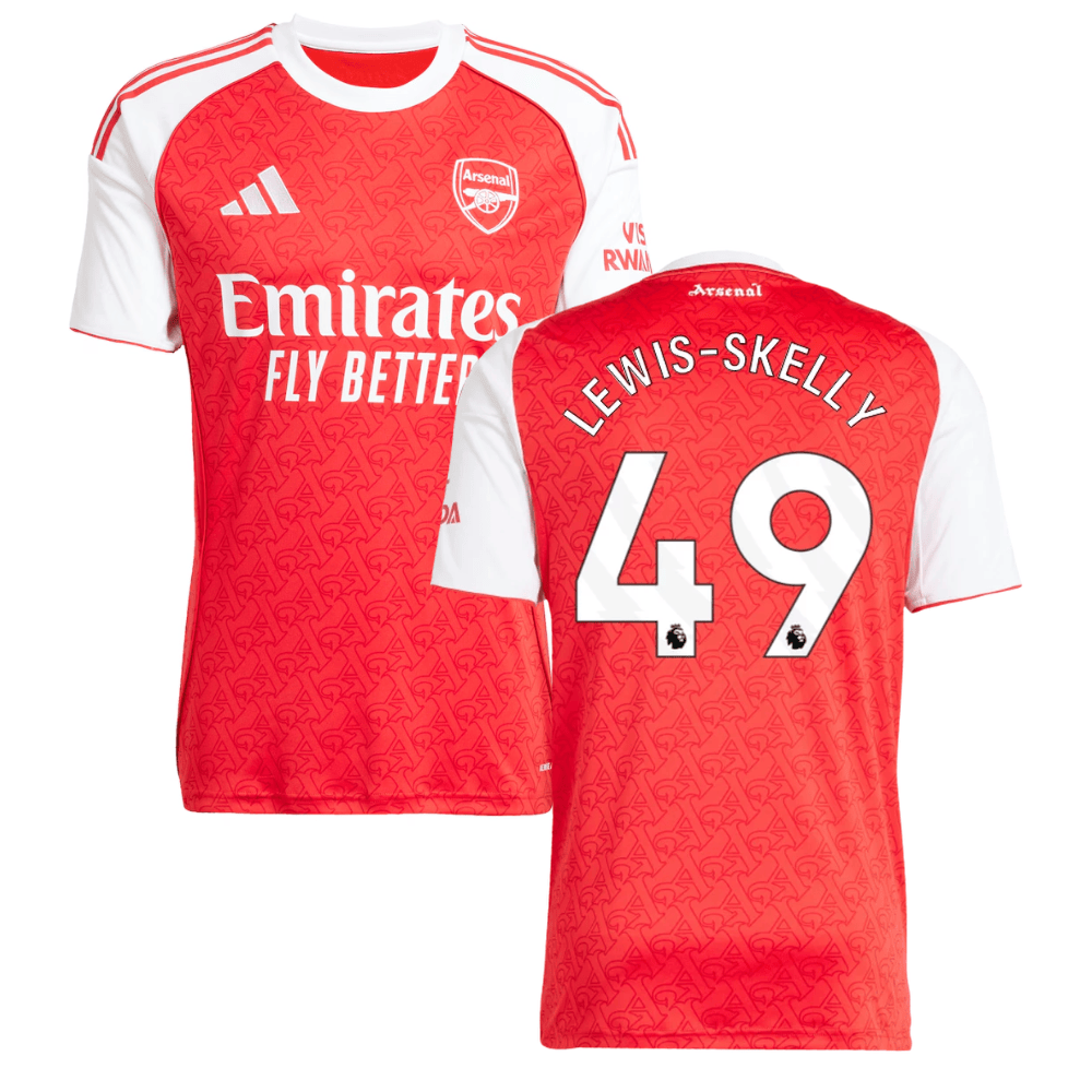 Myles Lewis-Skelly #49 Arsenal 2025-26 Home Jersey – Red