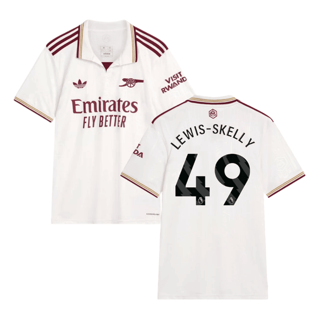 Myles Lewis-Skelly #49 Arsenal 2025-26 Third Jersey – Cream