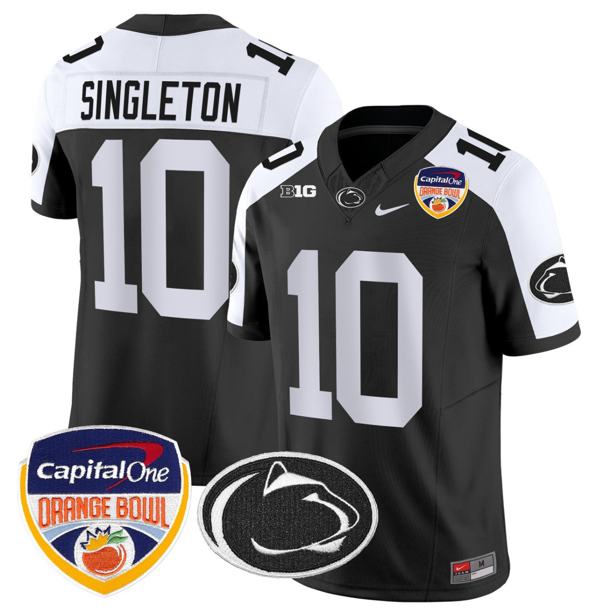 Nicholas Singleton Jersey #10 Penn State Orange Bowl Patch Black Alternate