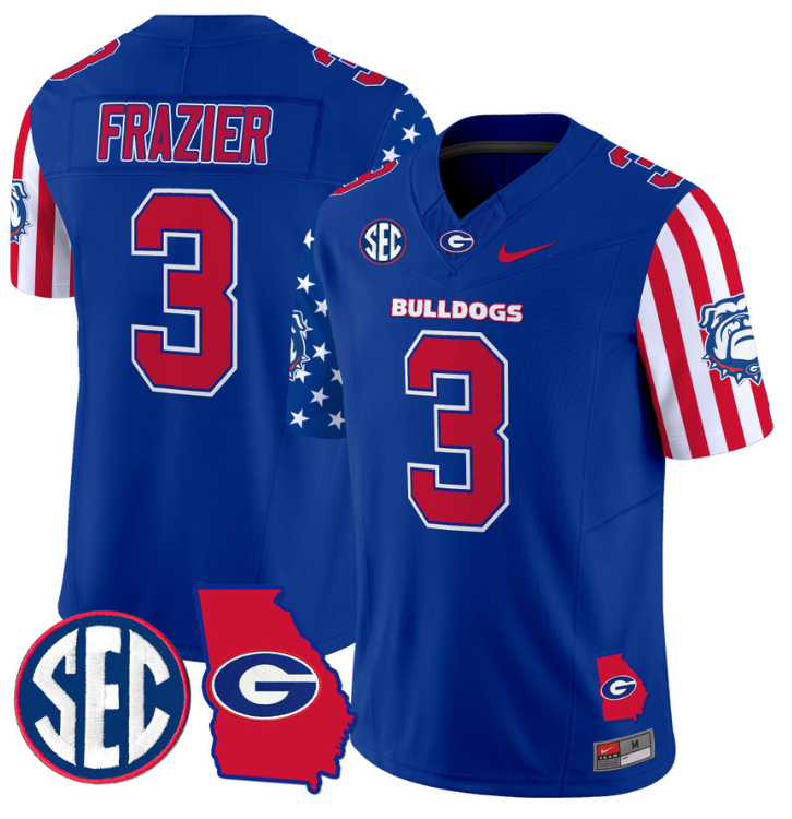Nate Frazier Jersey #3 Georgia Bulldogs American Style Vapor Limited Football Stitched Royal