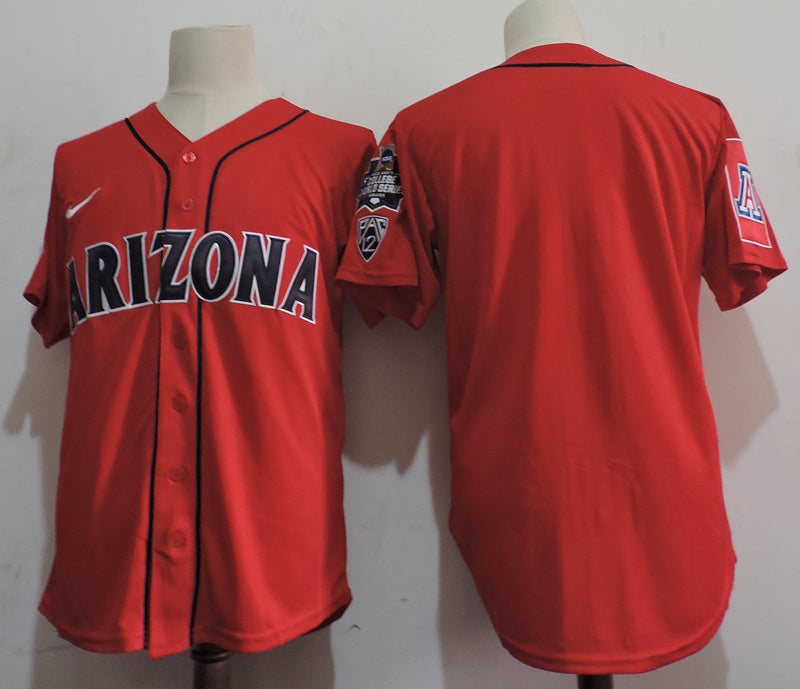 NCAA Arizona Wildcats Movie Baseball Jersey Red