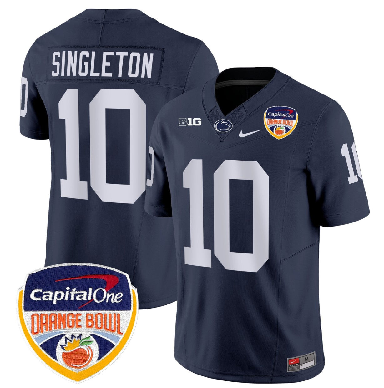 Nicholas Singleton Jersey #10 Penn State Orange Bowl Patch Stitched Navy