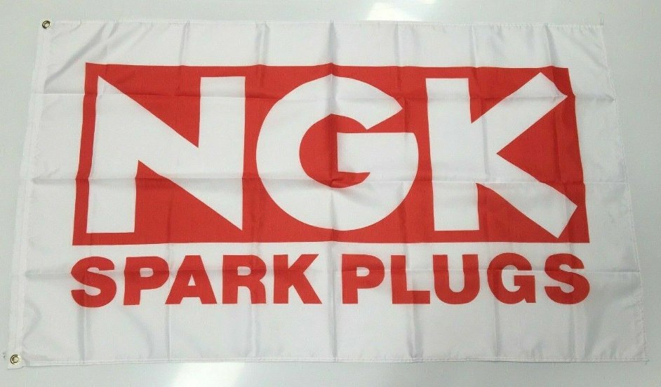 NGK Spark Plugs Banner Flag - Parts Glow Iridium Engine Japan Workshop Mechanic 3x5ft
